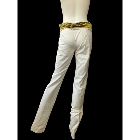 Gucci Women's Pants Dress Flat Front White 100%Cotton MADE IN ITALY US 40 - Picture 8 of 9
